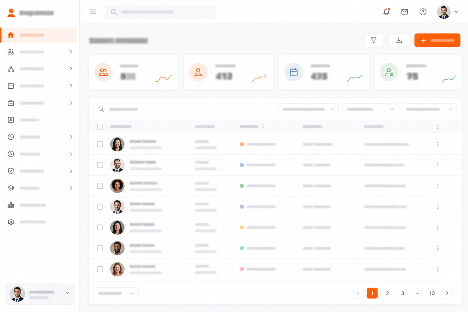 HRMS Platform product UI